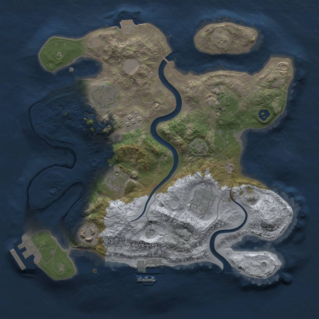 Rust Map: Procedural Map, Size: 2800, Seed: 974982, 11 Monuments
