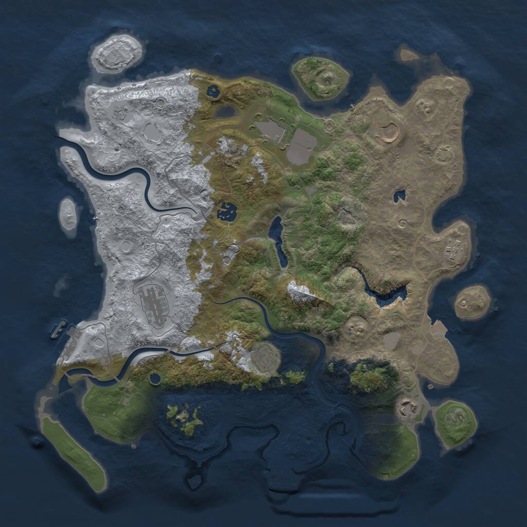 Rust Map: Procedural Map, Size: 4000, Seed: 2108675309, 14 Monuments