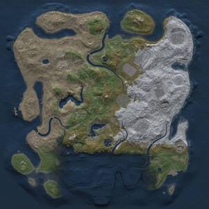 Thumbnail Rust Map: Procedural Map, Size: 4000, Seed: 391452337, 15 Monuments