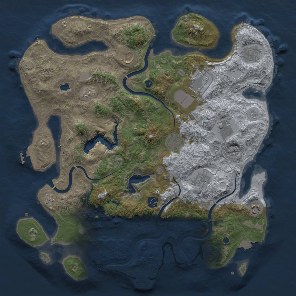 Rust Map: Procedural Map, Size: 4000, Seed: 391452337, 15 Monuments