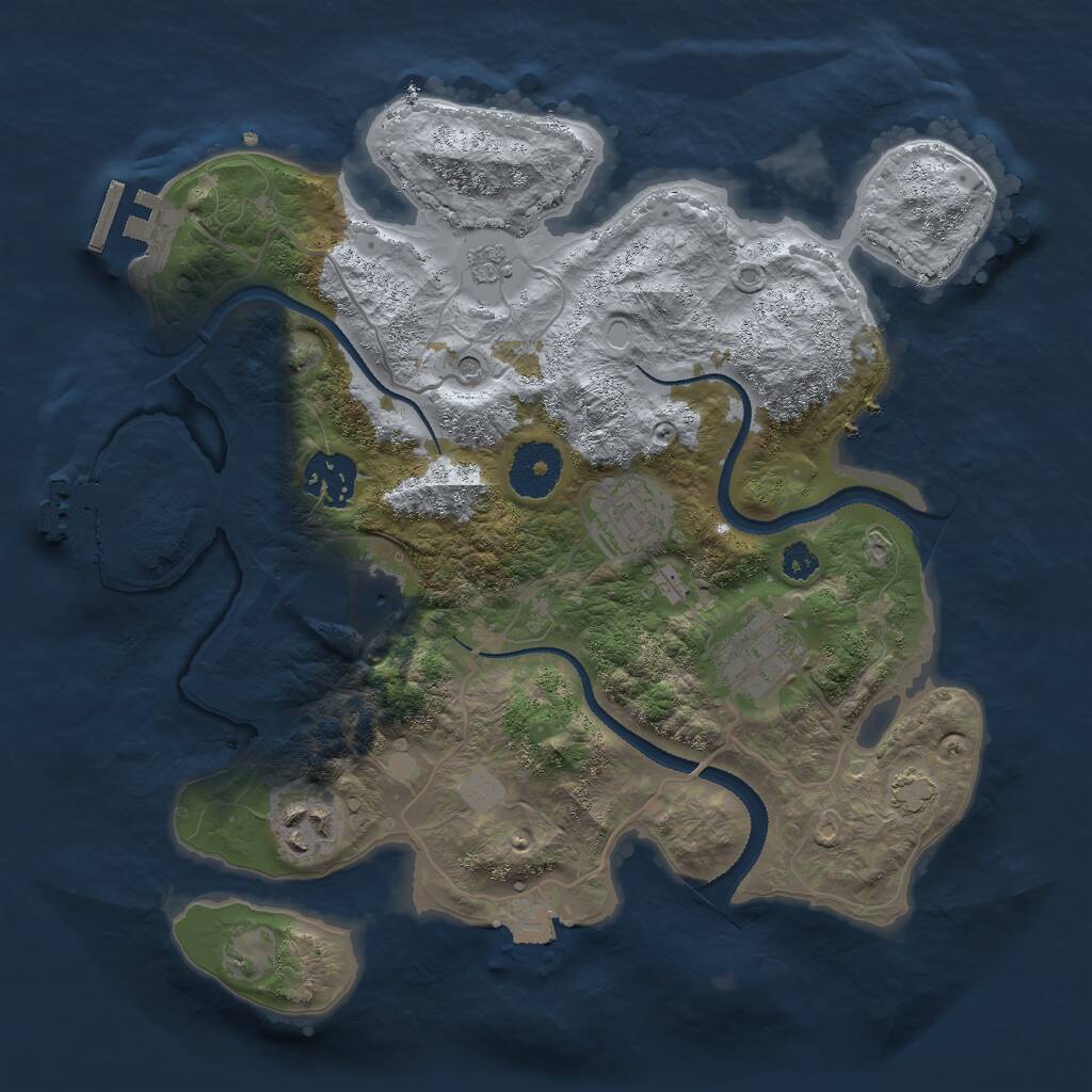 Rust Map: Procedural Map, Size: 3000, Seed: 19574, 11 Monuments