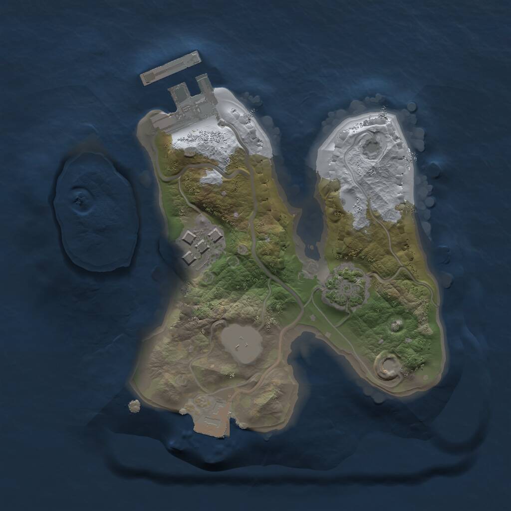 Rust Map: Procedural Map, Size: 1650, Seed: 1041523956, 4 Monuments