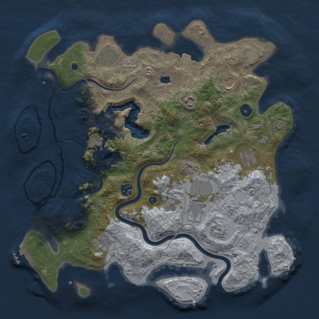 Rust Map: Procedural Map, Size: 4000, Seed: 17745747, 15 Monuments