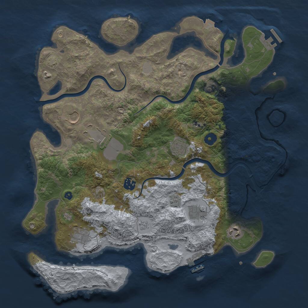 Rust Map: Procedural Map, Size: 3800, Seed: 1764881878, 14 Monuments