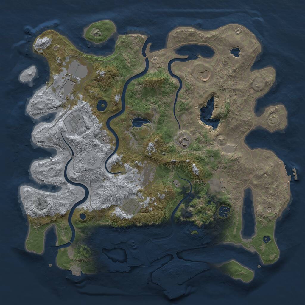 Rust Map: Procedural Map, Size: 4100, Seed: 561654616, 15 Monuments