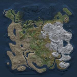 Thumbnail Rust Map: Procedural Map, Size: 4100, Seed: 123564893, 14 Monuments