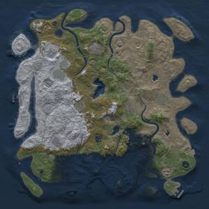 Thumbnail Rust Map: Procedural Map, Size: 4500, Seed: 724038584, 17 Monuments