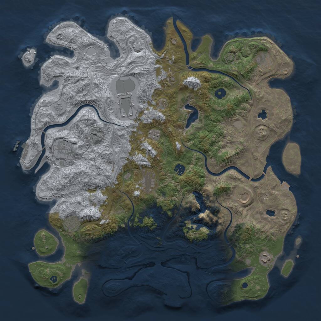 Rust Map: Procedural Map, Size: 4500, Seed: 1339575871, 16 Monuments