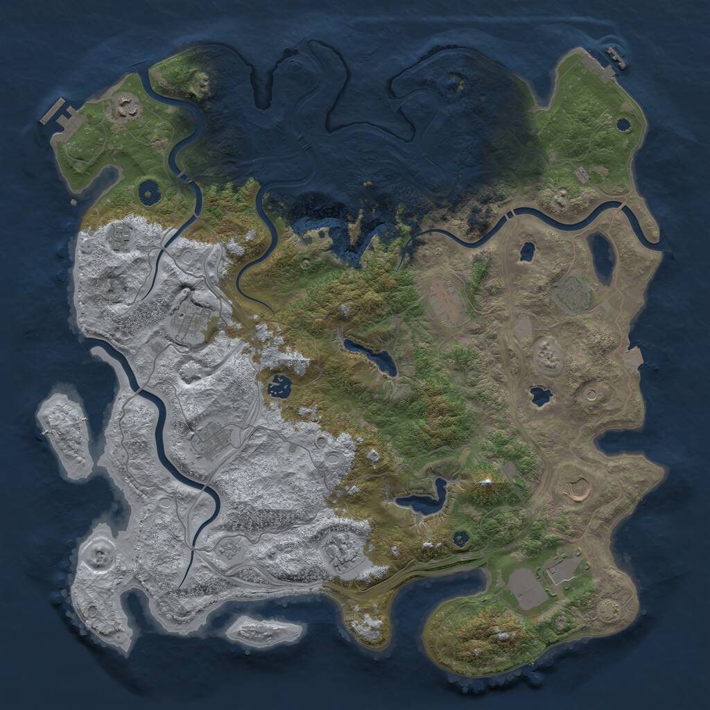 Rust Map: Procedural Map, Size: 4500, Seed: 110059604, 16 Monuments