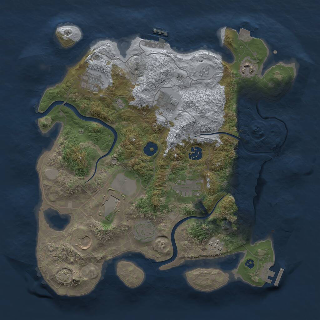 Rust Map: Procedural Map, Size: 3500, Seed: 512914280, 15 Monuments