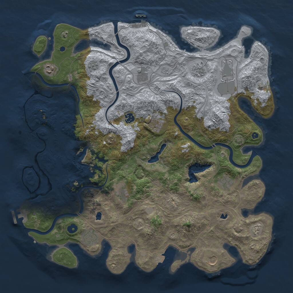 Rust Map: Procedural Map, Size: 4500, Seed: 1510551512, 17 Monuments