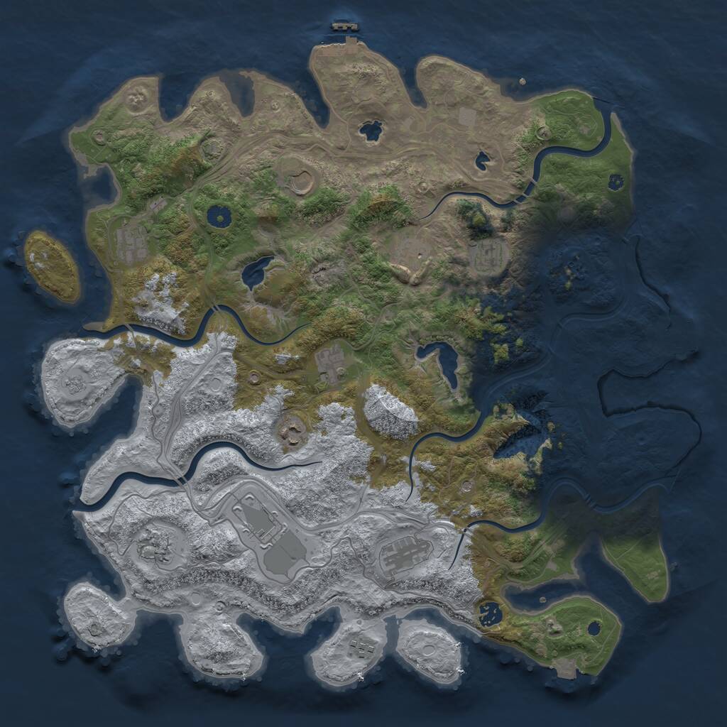 Rust Map: Procedural Map, Size: 4500, Seed: 1930611005, 17 Monuments