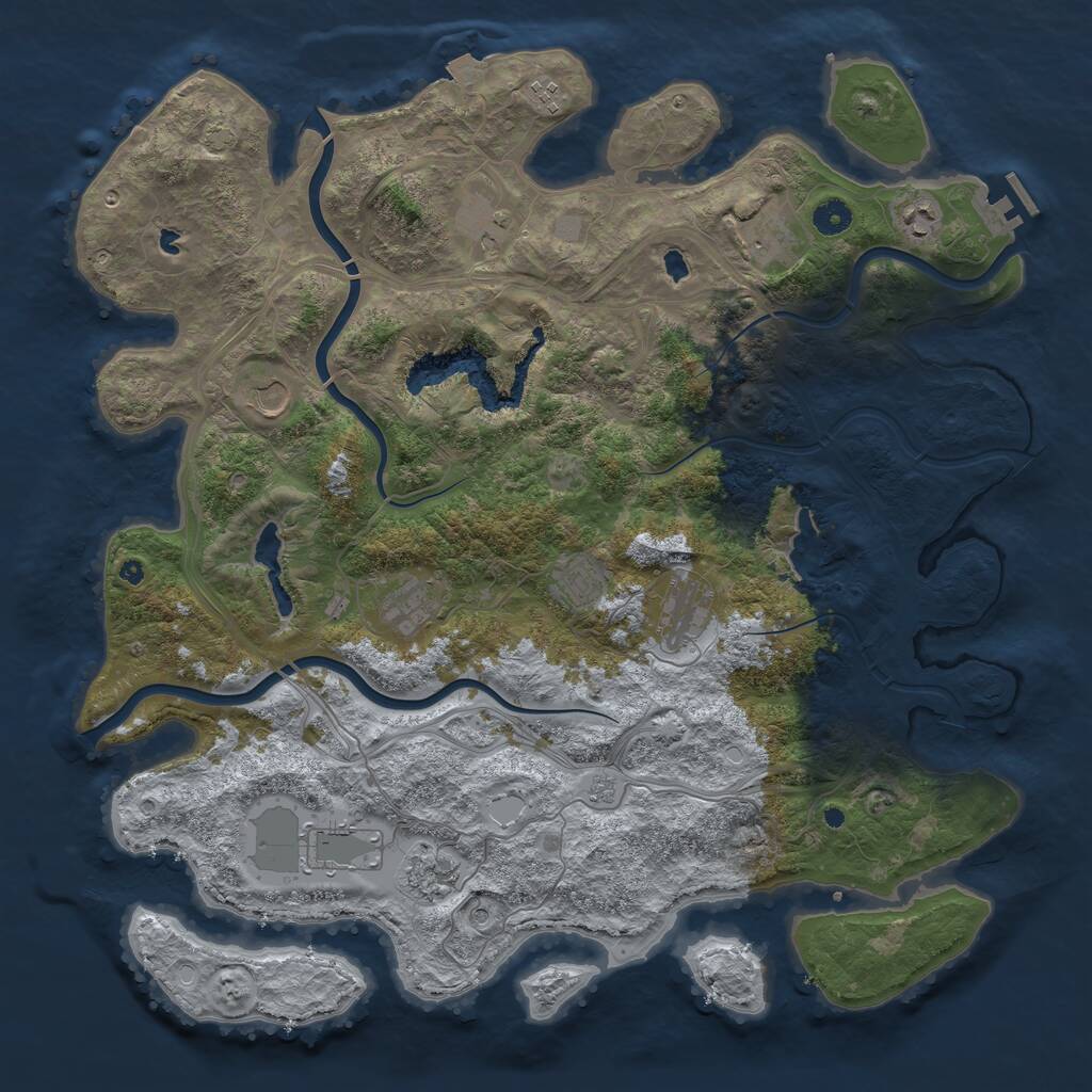 Rust Map: Procedural Map, Size: 4500, Seed: 15131968, 15 Monuments