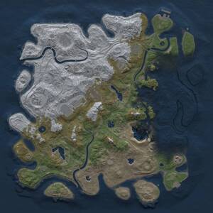 Thumbnail Rust Map: Procedural Map, Size: 4500, Seed: 848685551, 14 Monuments