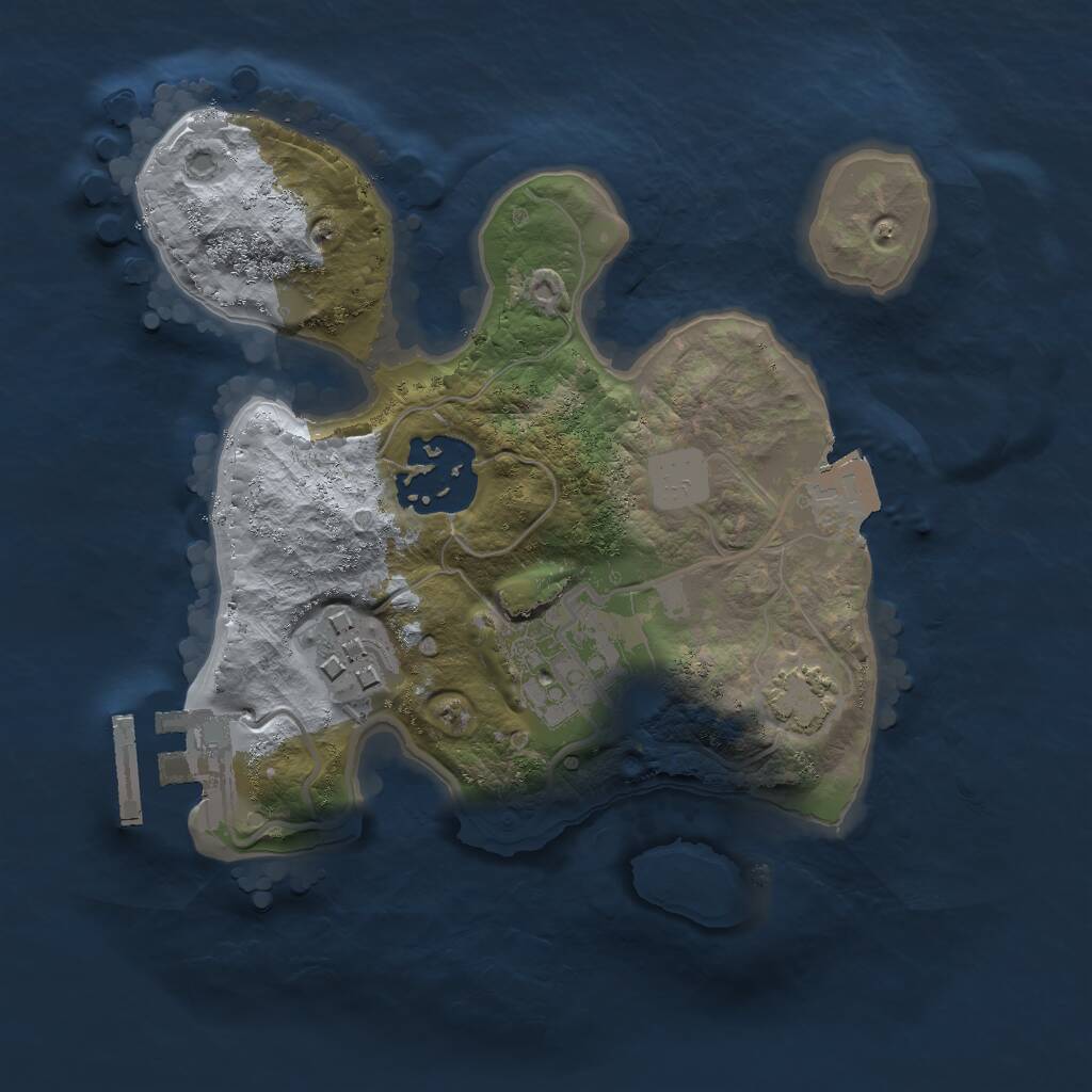 Rust Map: Procedural Map, Size: 2000, Seed: 525397188, 6 Monuments