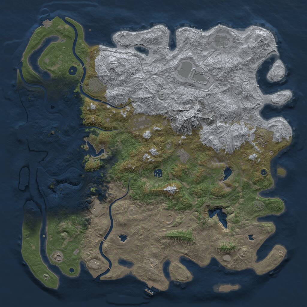Rust Map: Procedural Map, Size: 5200, Seed: 884517, 17 Monuments