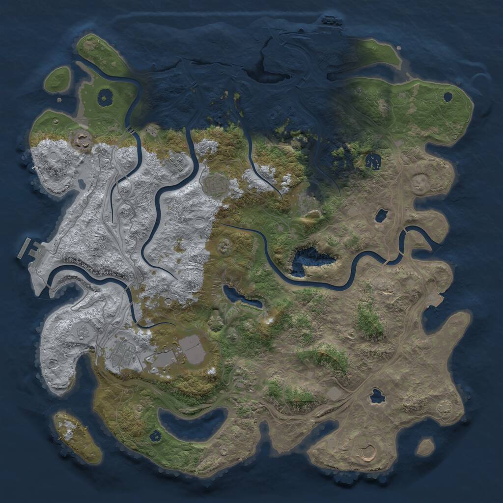 Rust Map: Procedural Map, Size: 4500, Seed: 54766407, 15 Monuments