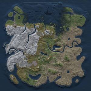 Thumbnail Rust Map: Procedural Map, Size: 4500, Seed: 54766407, 15 Monuments