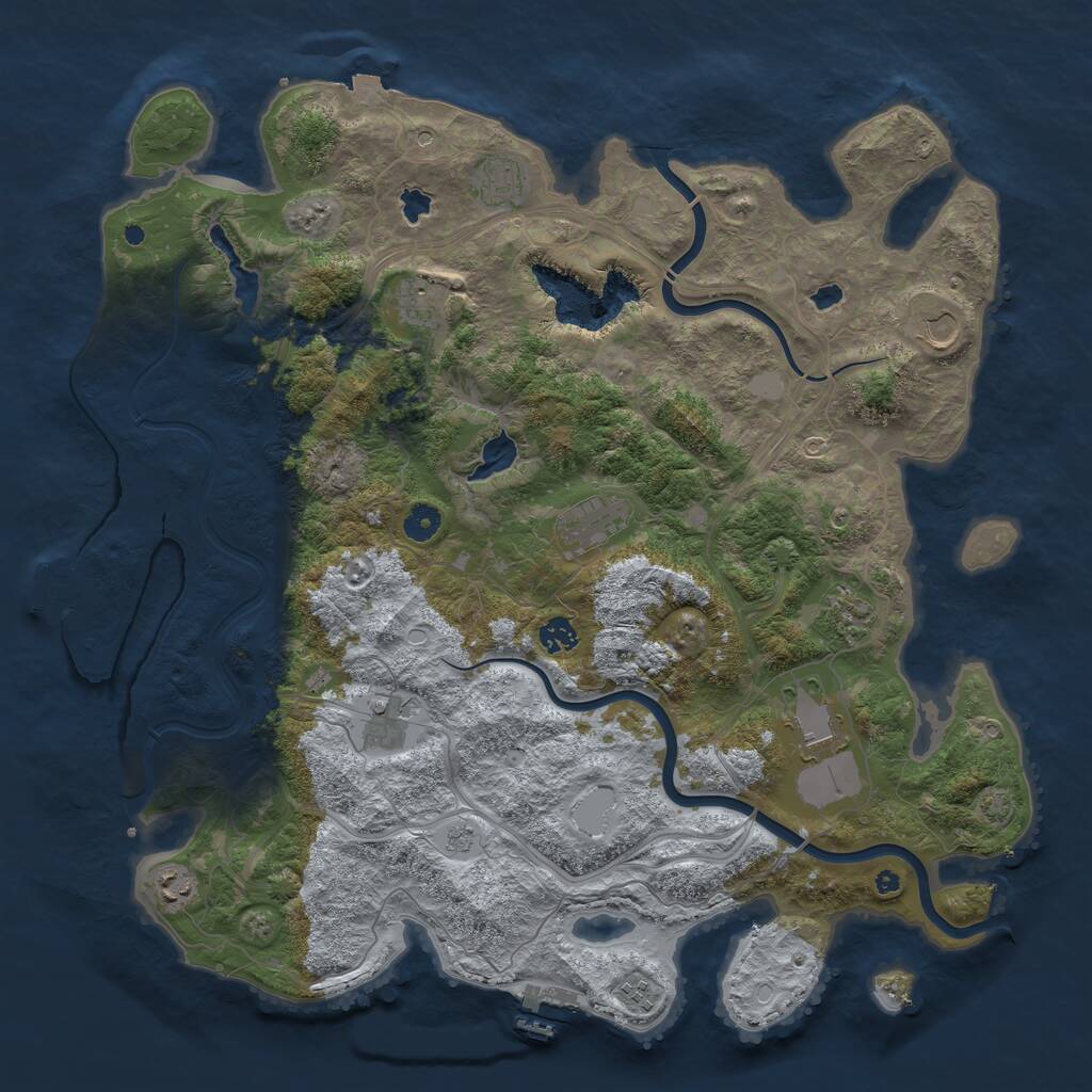 Rust Map: Procedural Map, Size: 4500, Seed: 521153202, 16 Monuments