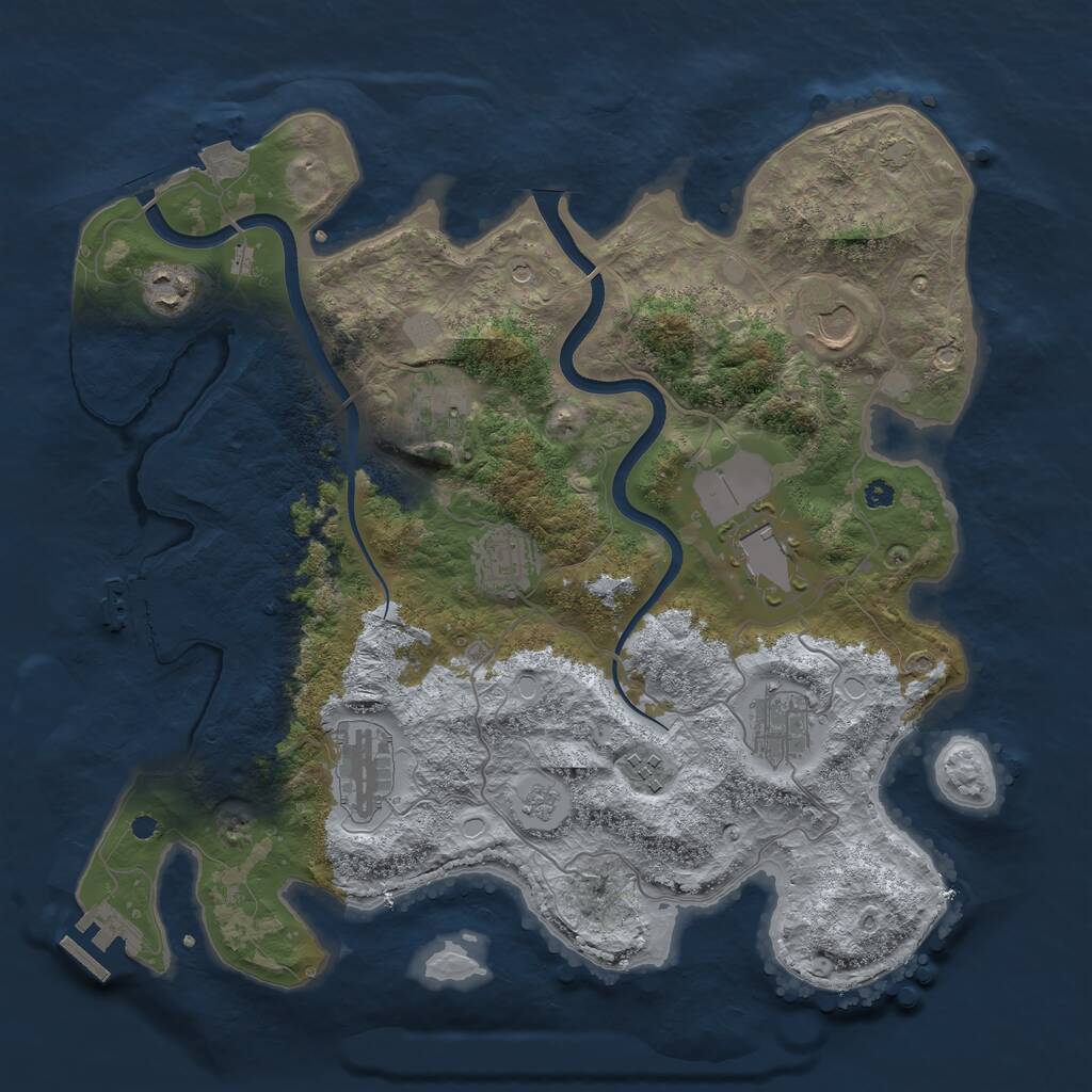 Rust Map: Procedural Map, Size: 3700, Seed: 1540087167, 14 Monuments