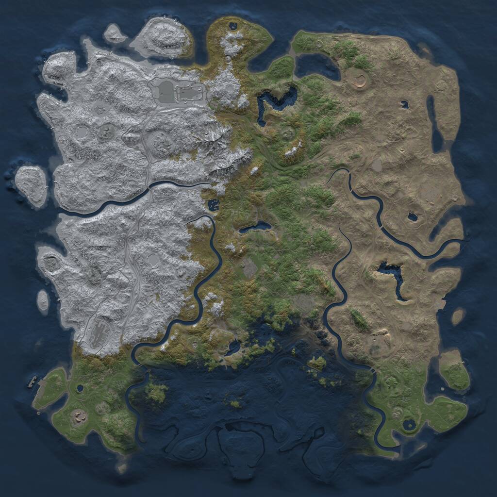 Rust Map: Procedural Map, Size: 6000, Seed: 2108675309, 17 Monuments