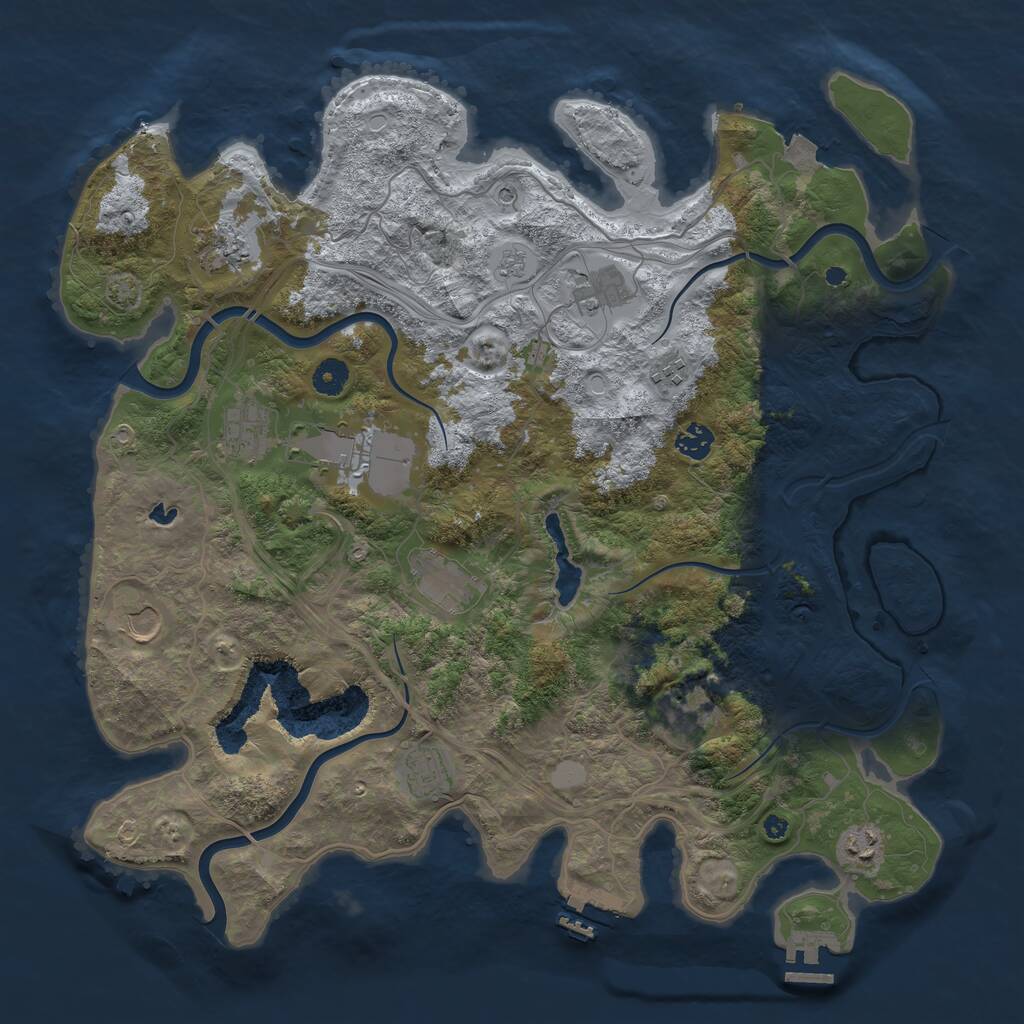 Rust Map: Procedural Map, Size: 4250, Seed: 30501150, 17 Monuments