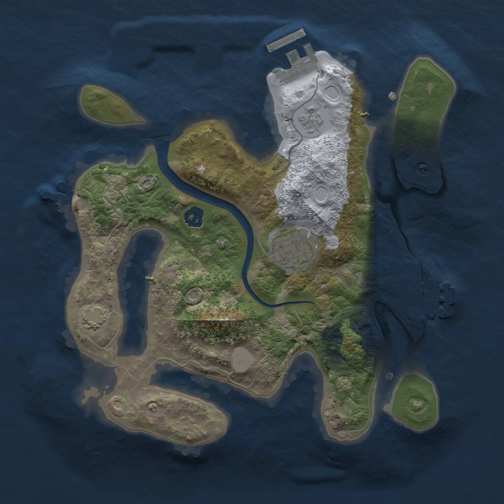 Rust Map: Procedural Map, Size: 2500, Seed: 1917874021, 6 Monuments