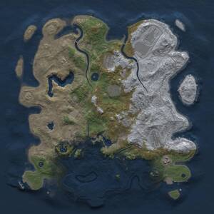 Thumbnail Rust Map: Procedural Map, Size: 4000, Seed: 309439509, 14 Monuments