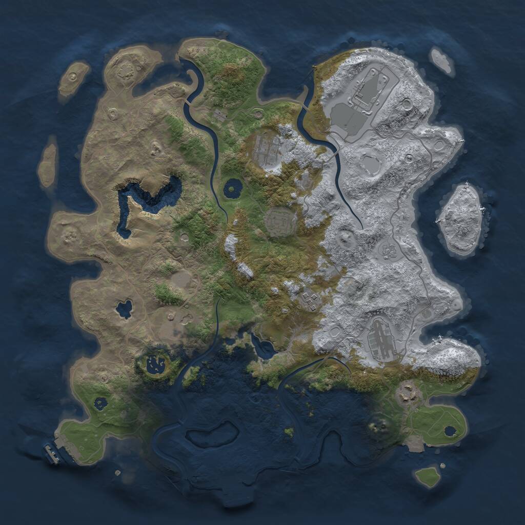 Rust Map: Procedural Map, Size: 4000, Seed: 309439509, 14 Monuments