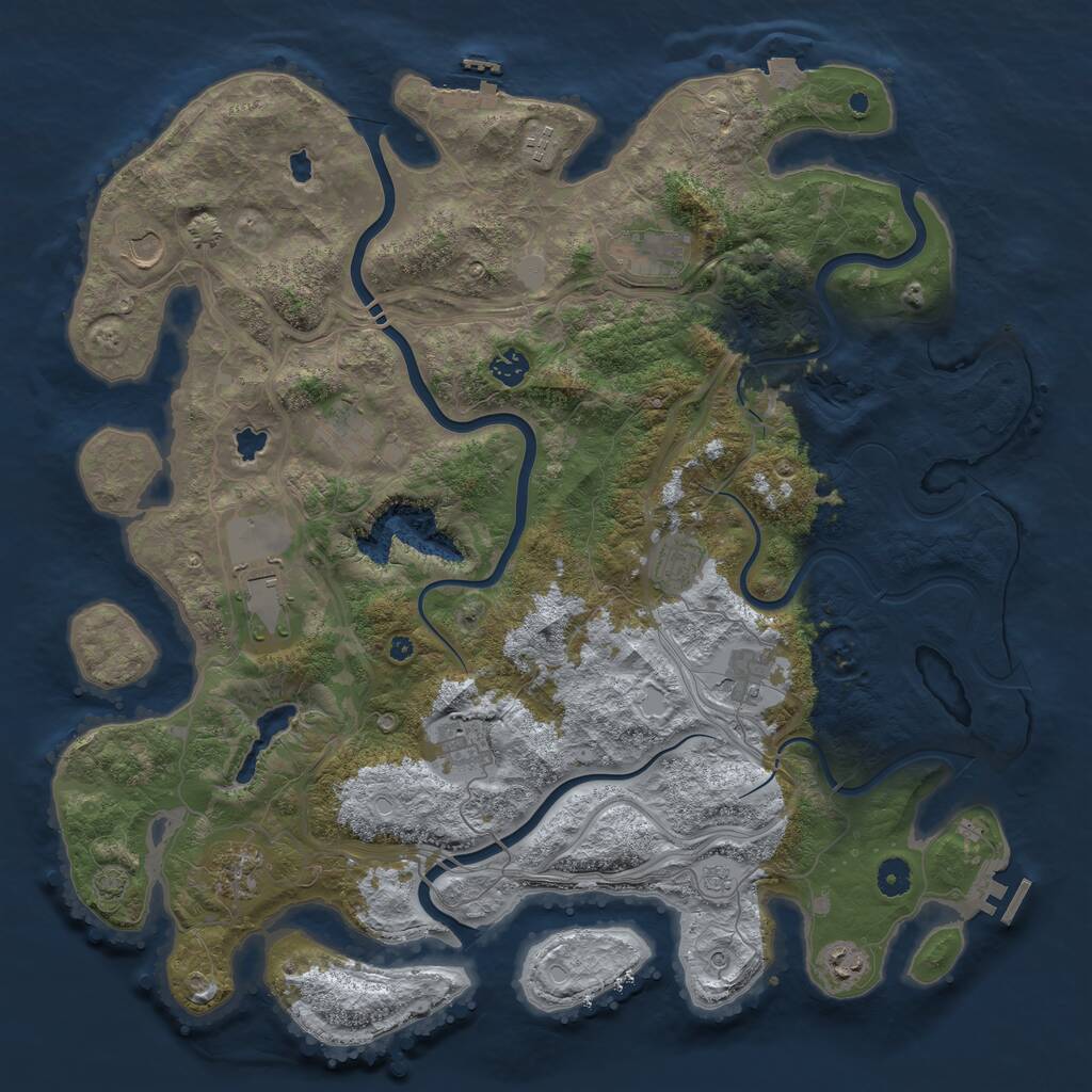 Rust Map: Procedural Map, Size: 4500, Seed: 67578176, 17 Monuments
