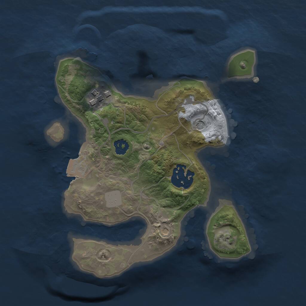 Rust Map: Procedural Map, Size: 2000, Seed: 1284191920, 4 Monuments