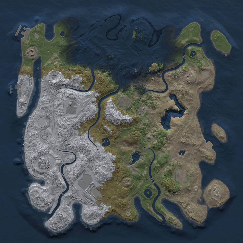 Rust Map: Procedural Map, Size: 4250, Seed: 92051498, 14 Monuments