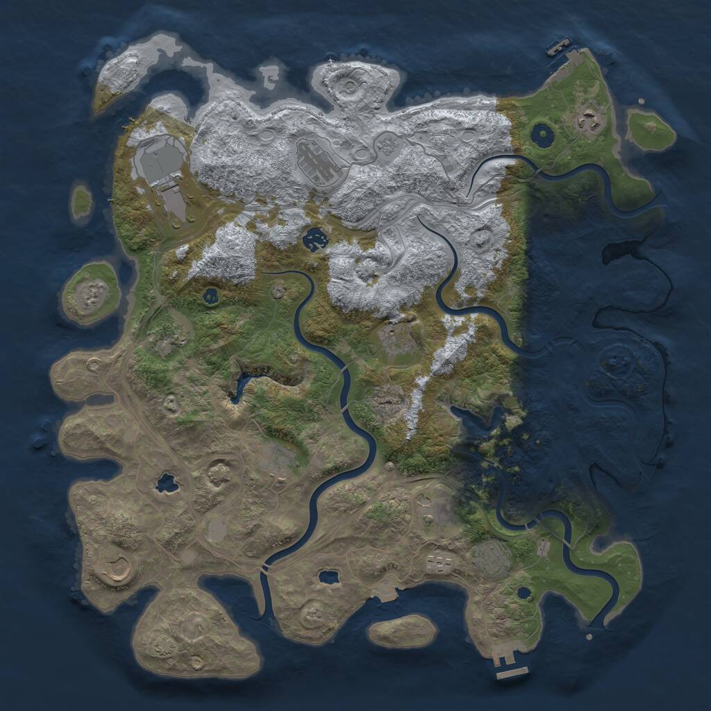 Rust Map: Procedural Map, Size: 4500, Seed: 99438029, 17 Monuments