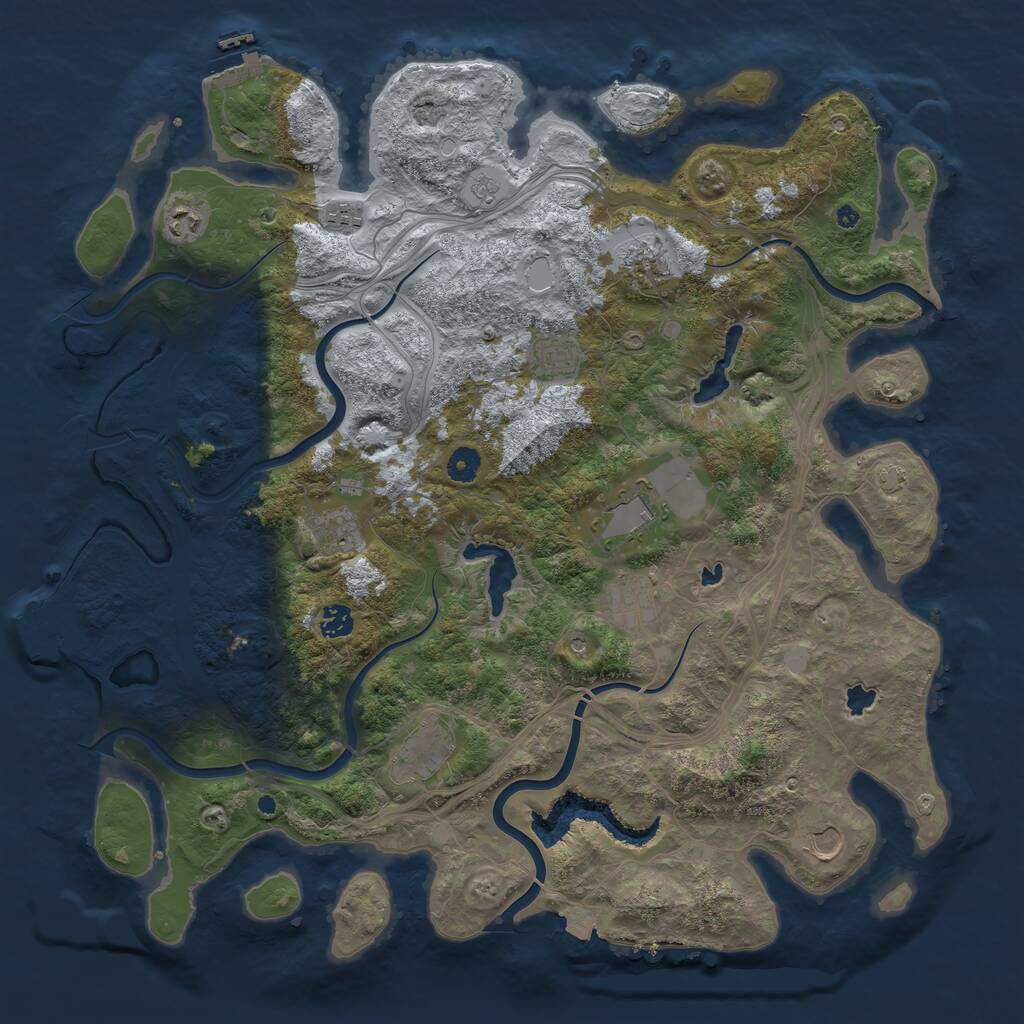 Rust Map: Procedural Map, Size: 4500, Seed: 7719875, 16 Monuments