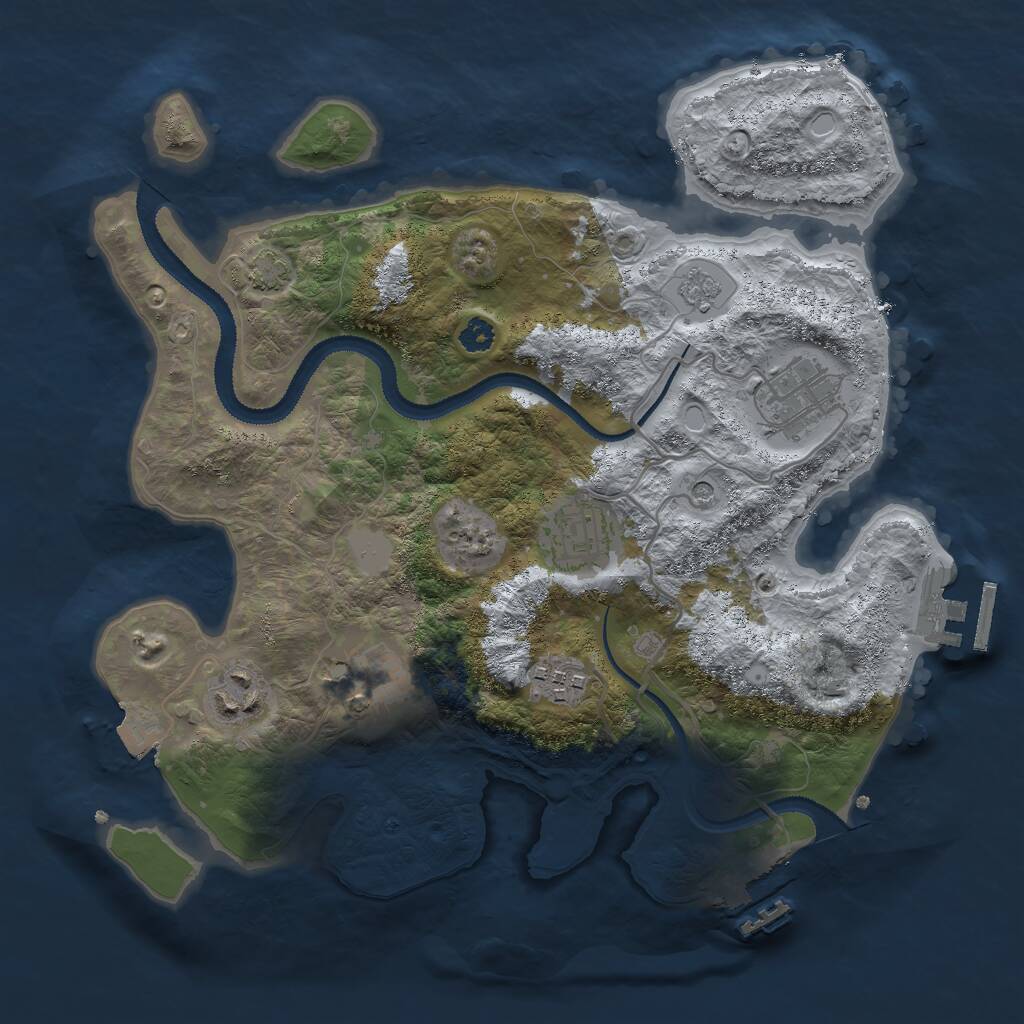 Rust Map: Procedural Map, Size: 3000, Seed: 1521153281, 11 Monuments