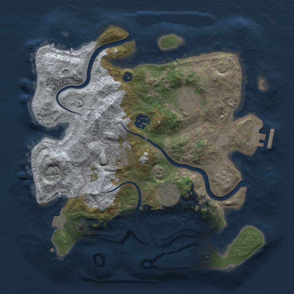 Rust Map: Procedural Map, Size: 3000, Seed: 6548489, 10 Monuments