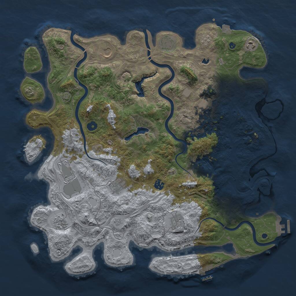 Rust Map: Procedural Map, Size: 4500, Seed: 223842914, 16 Monuments