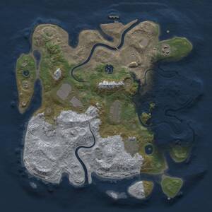 Thumbnail Rust Map: Procedural Map, Size: 3500, Seed: 1904, 14 Monuments