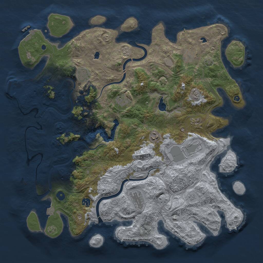 Rust Map: Procedural Map, Size: 4500, Seed: 1921513452, 15 Monuments