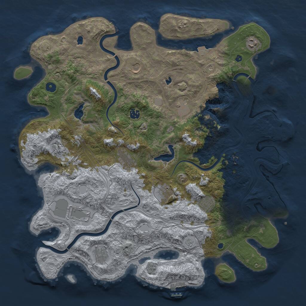 Rust Map: Procedural Map, Size: 4500, Seed: 35824, 17 Monuments