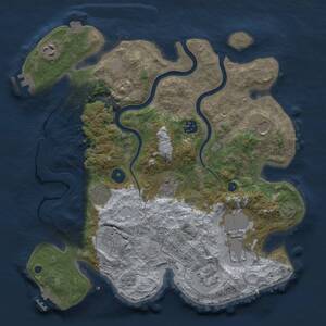 Thumbnail Rust Map: Procedural Map, Size: 3500, Seed: 648254, 15 Monuments