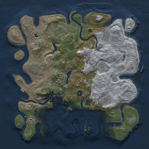 Thumbnail Rust Map: Procedural Map, Size: 4000, Seed: 2024839334, 13 Monuments