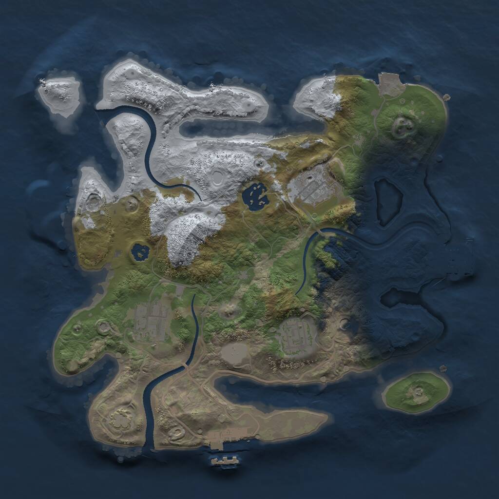Rust Map: Procedural Map, Size: 2800, Seed: 58116014, 9 Monuments