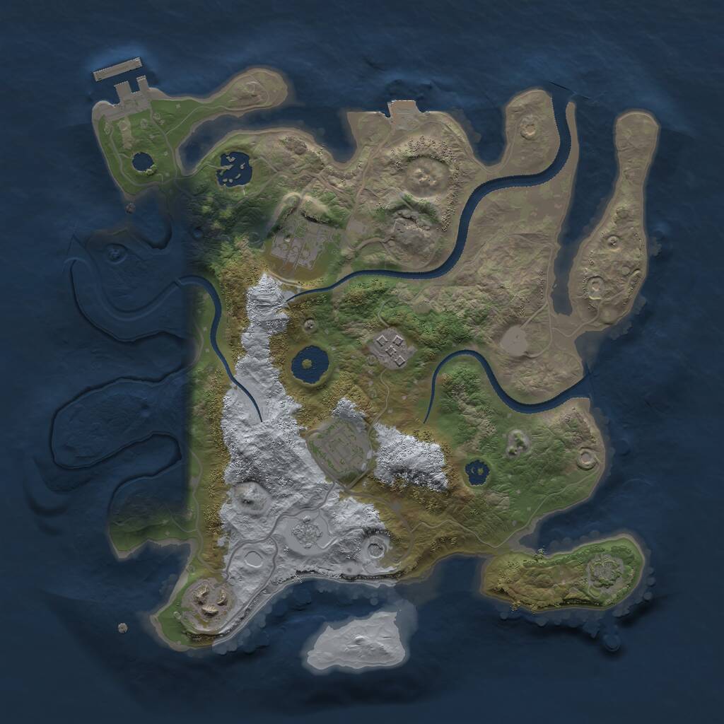 Rust Map: Procedural Map, Size: 3000, Seed: 1737345694, 10 Monuments