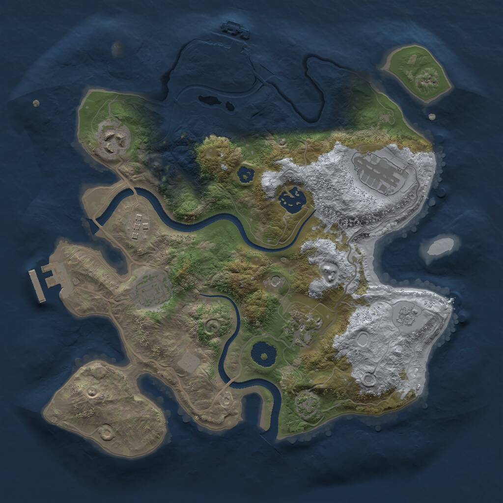 Rust Map: Procedural Map, Size: 3000, Seed: 9623710, 12 Monuments