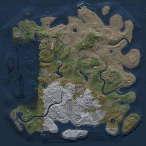 Thumbnail Rust Map: Procedural Map, Size: 4500, Seed: 965290945, 17 Monuments