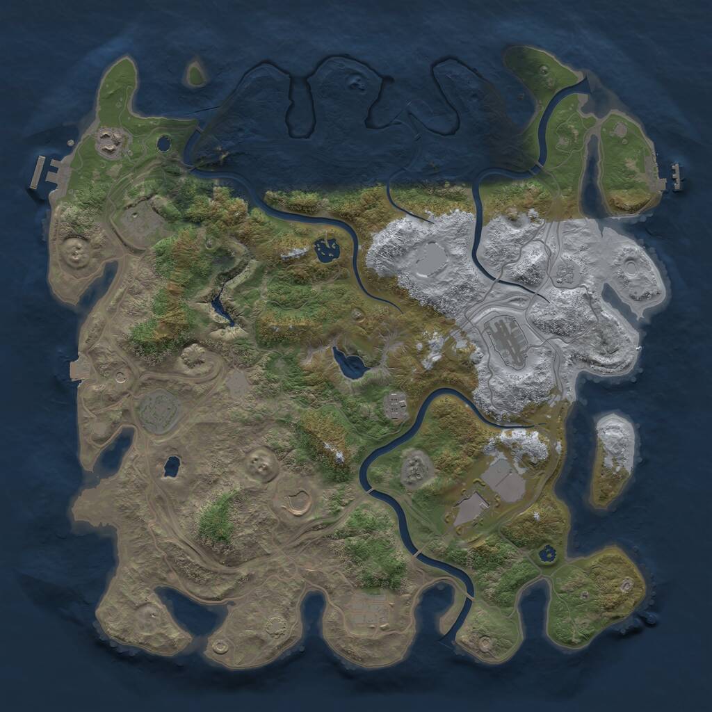 Rust Map: Procedural Map, Size: 4250, Seed: 1728795501, 15 Monuments