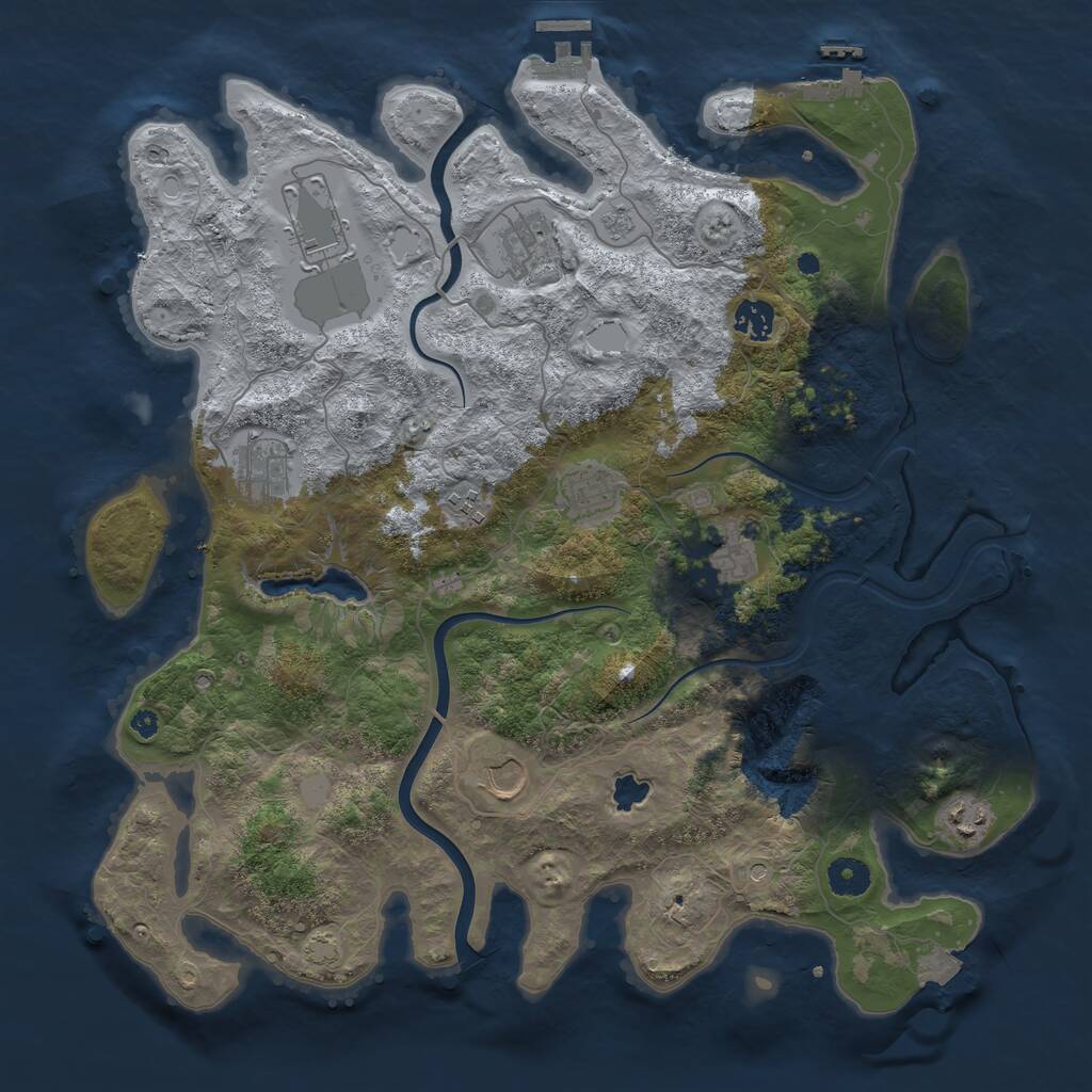 Rust Map: Procedural Map, Size: 4000, Seed: 1391619846, 15 Monuments
