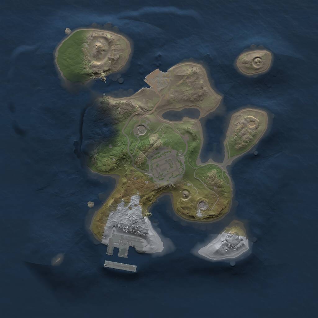 Rust Map: Procedural Map, Size: 2000, Seed: 63873205, 4 Monuments