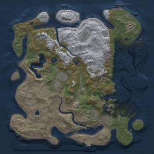 Thumbnail Rust Map: Procedural Map, Size: 4000, Seed: 98906, 16 Monuments